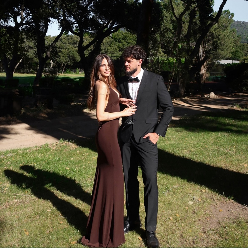 Nookie Brown Stretch Evening Gown